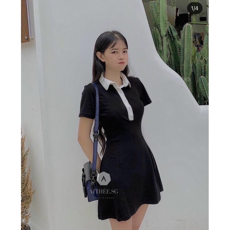 (có quà tặng) váy polo dáng xoè tay ngắn 👗 | BigBuy360 - bigbuy360.vn