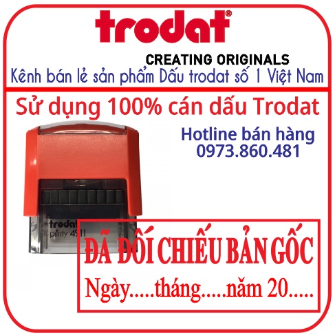 Con dấu ĐÃ ĐỐI CHIẾU BẢN GỐC Trodat 4911 (Loại tốt)