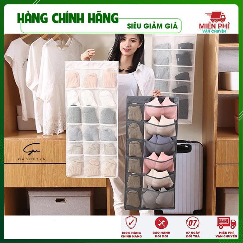 Túi vải đựng đồ 30 ngăn ô tiện dụng, Túi treo tường treo đồ, trang trí nhà cửa chất không thấm nước, đựng tất, đồ lót