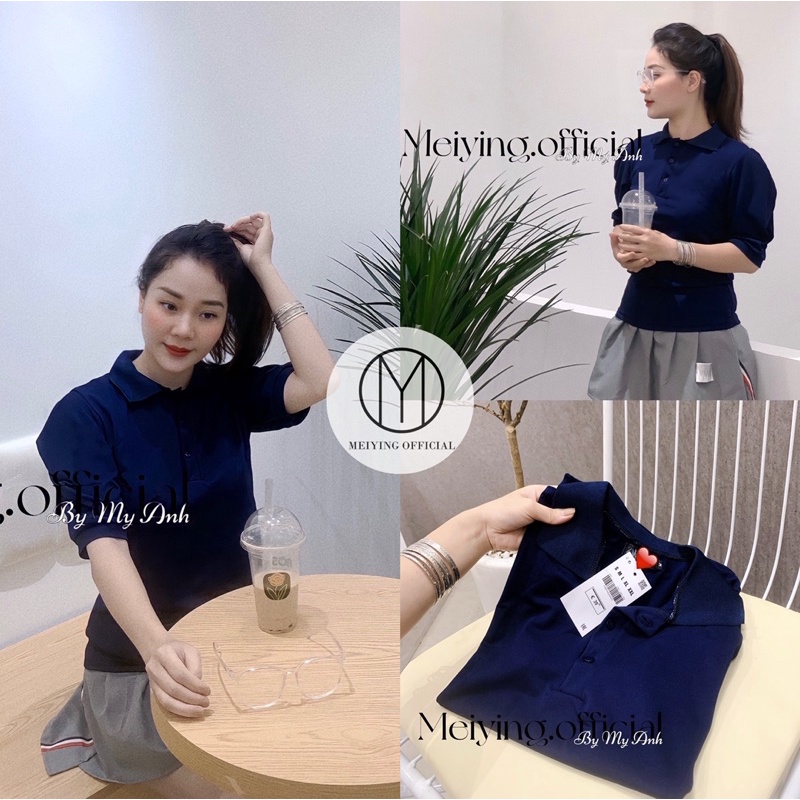 Áo polo nữ form rộng (ảnh thật, video). Áo phông có cổ nữ. Áo polo unisex. Áo tay bồng tiểu thư