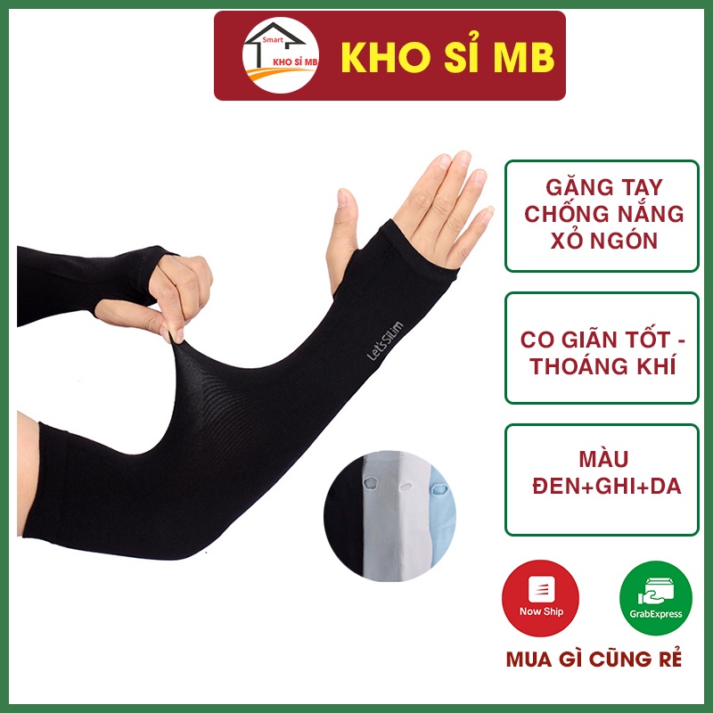 Găng Tay Chống Nắng Xỏ Ngón Kiểu Dáng Hàn Quốc, Bao Tay Chống Nắng Letslim Dùng Cho Cả Nam Và Nữ Kho Sỉ Mb