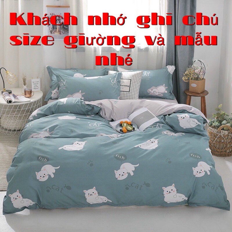 Bộ chăn ga gối cotton poly nhập khẩu các mẫu mới ( đủ kích cỡ size giường)