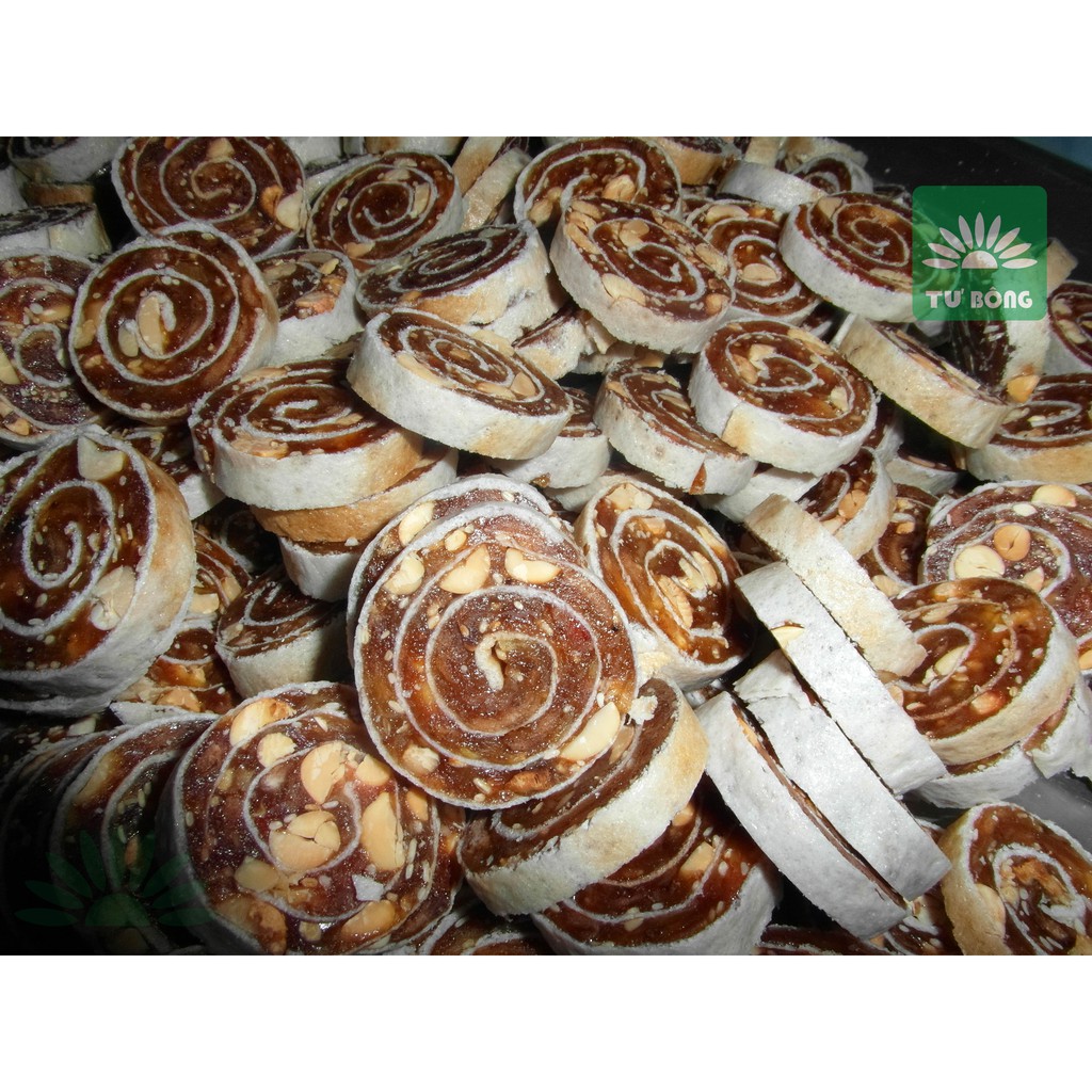 Chuối cuộn sầu riêng Tư Bông cao cấp 350g - ít ngọt mềm xốp thơm béo với hương vị truyền thống chánh gốc Đồng Tháp
