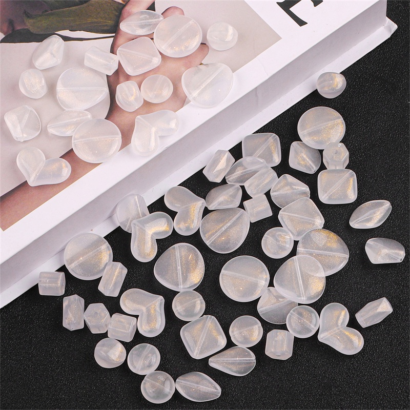 Hạt Charm Bằng Nhựa Acrylic Mạ Vàng Lấp Lánh Dùng Làm Trang Sức DIY