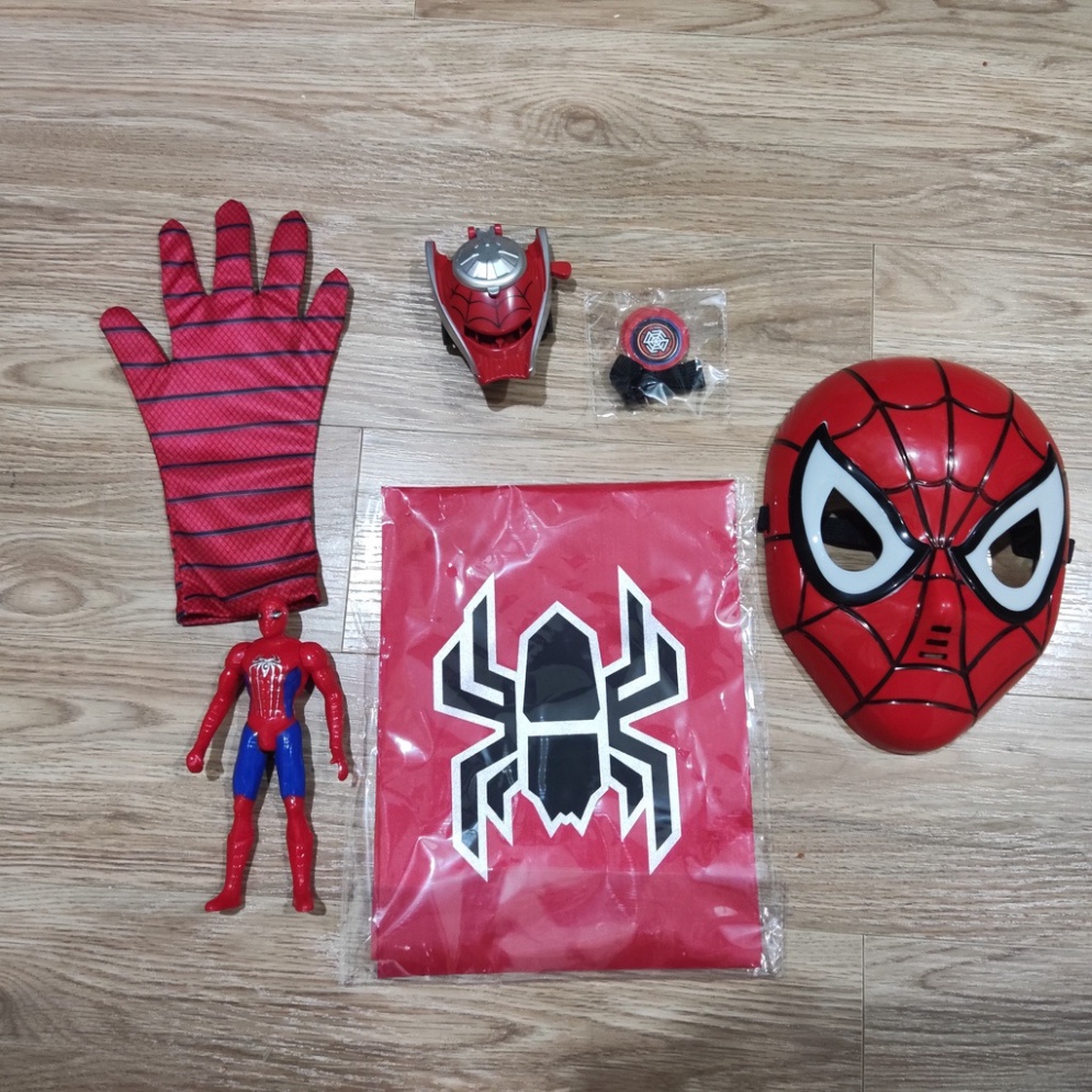 SET Đồ chơi người nhện phát sáng, khiên Spider Man kèm phụ kiện  siêu anh hùng