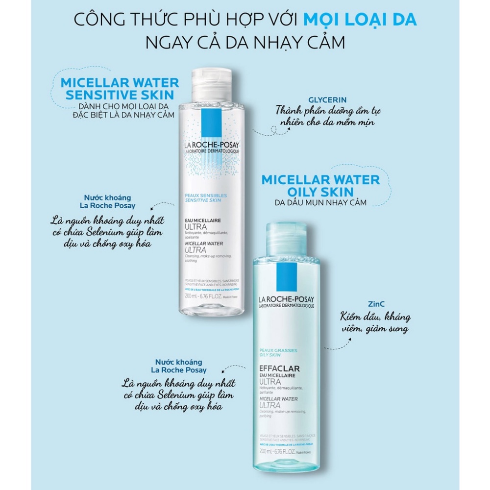 Nước Tẩy Trang La Roche-Posay Dành Cho Da Nhạy Cảm Và Da Dầu Nhạy Cảm 400ml Kimochi Store