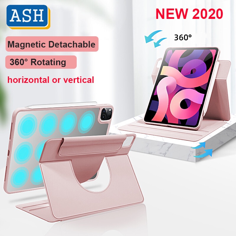 ASH iPad Mini 6 360° Ốp lưng xoay từ tính có thể tháo rời iPad Mini 6 2021 Vỏ da PU Folio trong suốt