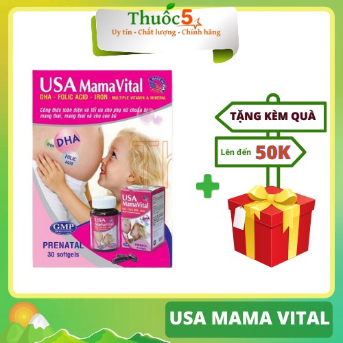 [GIÁ GỐC] USA Mama Vital bổ sung vitamin cho bà bầu Hộp 30 viên