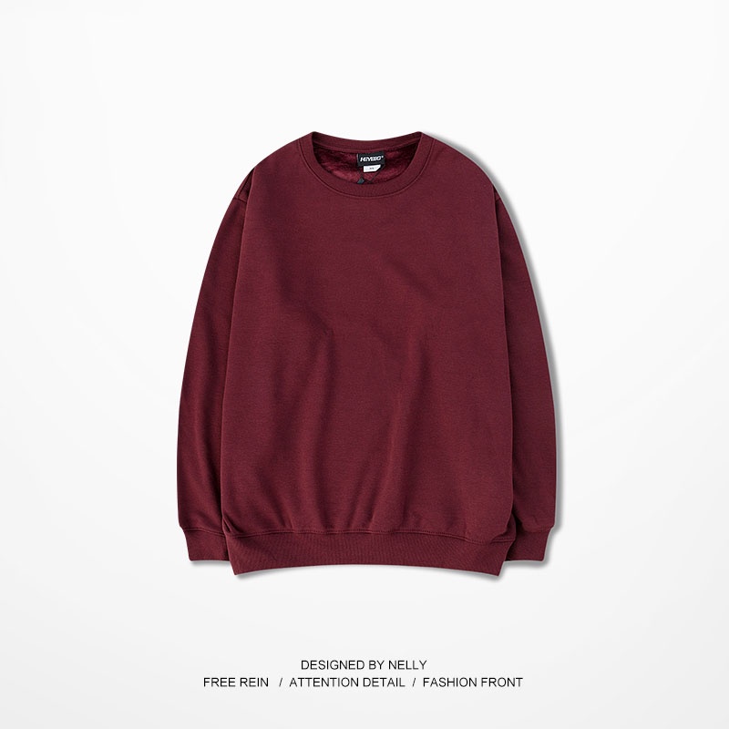 Áo sweater Nelly nỉ lót lông trơn basic thu đông áo nỉ