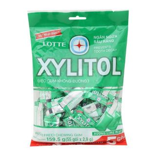 Bịch 55 viên kẹo Xylitol 2 Vị Lime & Cool Mint 159.5gr