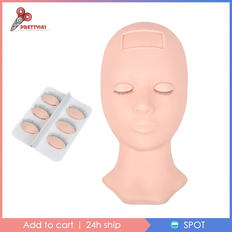 Đầu Ma Nơ Canh Bằng Silicone [Prettyia1] Luyện Tập Nối Mi Giả