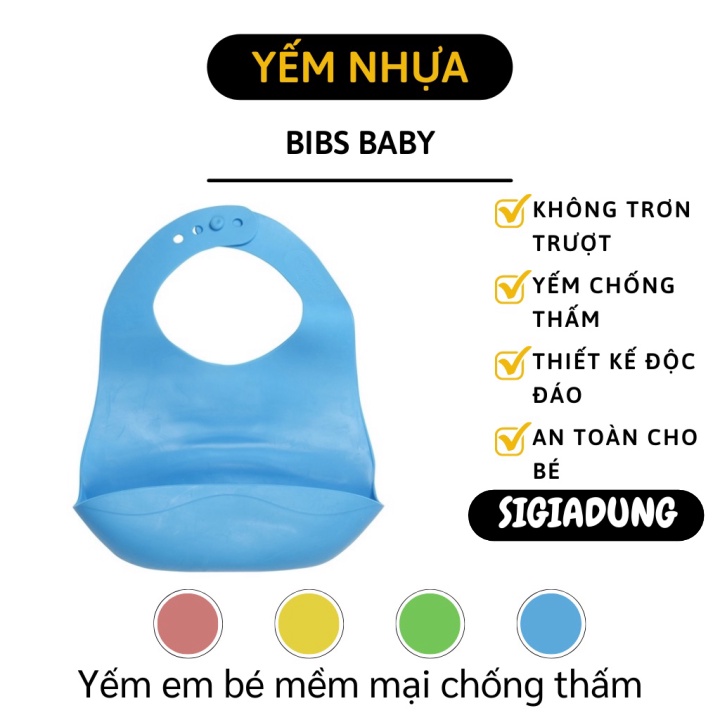 [SGD] Yếm Ăn Dặm - Yếm Nhựa Có Máng Chống Rớt Đồ Ăn Xuống Đất. Có Nút Gài Điều Chỉnh 4969