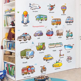 [ĐƠN 200K TẶNG QUÀ SIÊU YÊU]-Decal dán tường LUVINA trang trí lớp mầm non, phòng học cho bé- Ôto tiếng anh cho bé