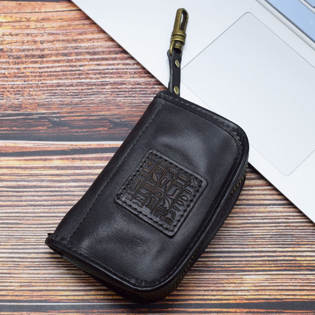 Hộp Đựng Chìa Khóa Xe Hơi Bằng Da Bò Phong Cách Retro Nhật Bản Đa Năng Tiện Dụng