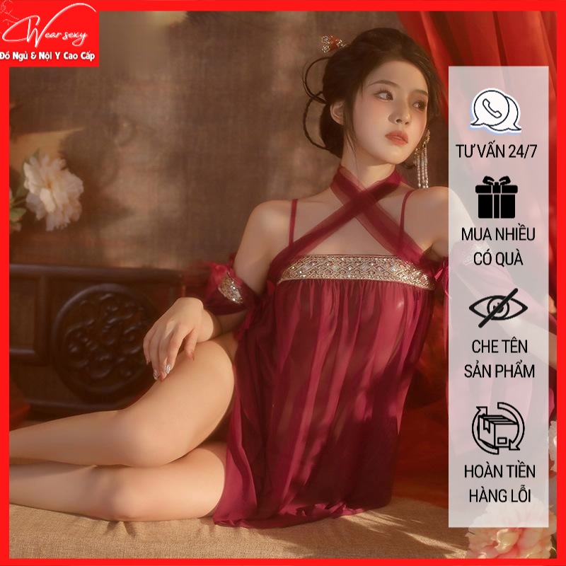 Đồ Ngủ Cosplay Mỹ Nữ Trung Hoa Sexy  Hán Phục Gợi Cảm Cám Dỗ Quyến Rũ 7866 [CWEAR.SEXY_ĐỒ NGỦ &amp; NỘI Y CAO CẤP]