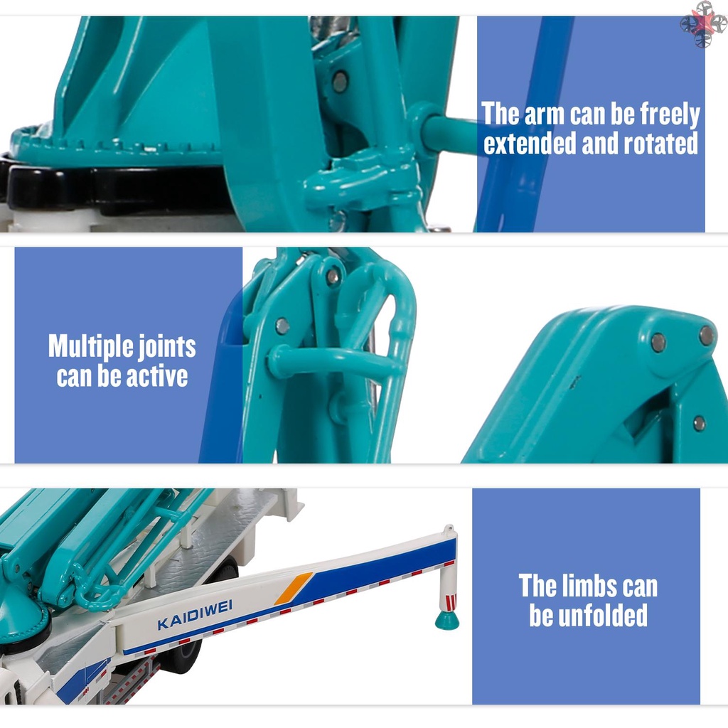 Mô Hình Xe Tải Xi Măng Bơm Bê Tông Bằng Hợp Kim Tỉ Lệ 1:55