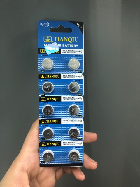 Vỉ pin cúc áo đồng hồ TIANQIU AG13 LR44H 357A LR44 L1154F hàng chuẩn (giá rẻ vô địch)