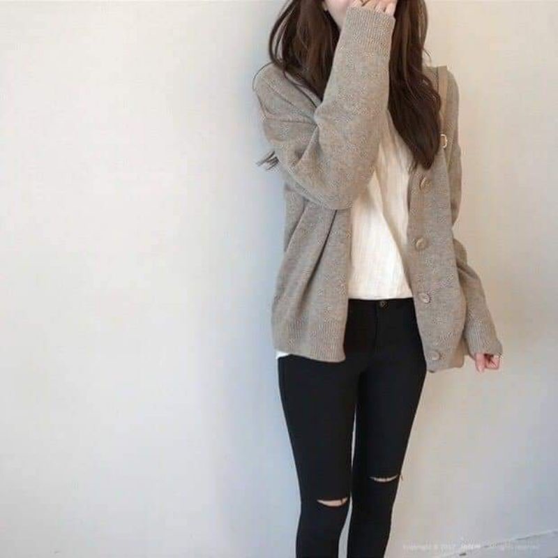 Áo cardigan len basic
