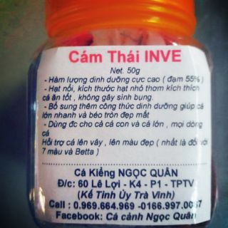Thức ăn cá 7 màu, betta - Cam_Thái_INVE 3/5 (hũ nhỏ 50gam)