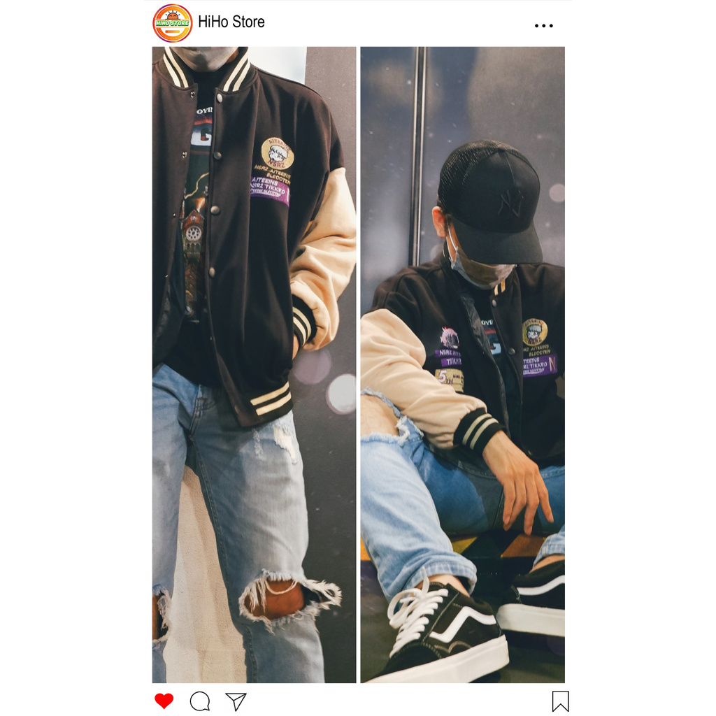 [Ảnh thật] Áo khoác Bomber Tikkeo Màu Đen Nâu 2 lớp Unisex nam nữ | BigBuy360 - bigbuy360.vn