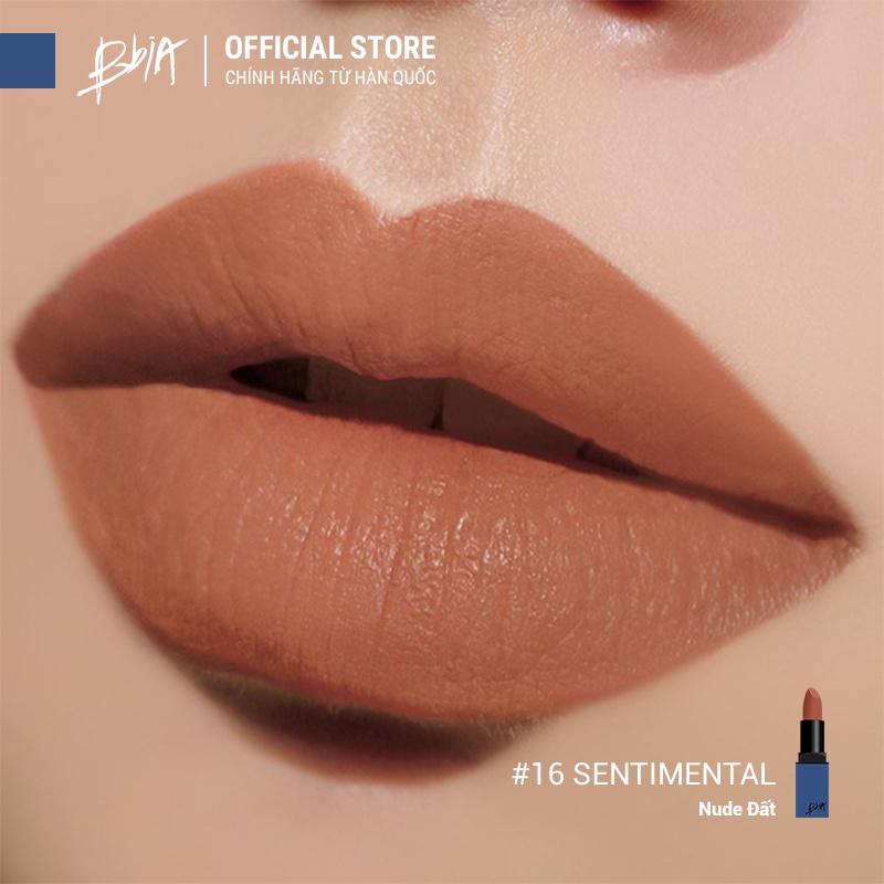 Son Thỏi Lì Bbia Last Lipstick Version 4 -16 Sentimental (Màu Nude Pha Đất) 3.5g - Bbia Offical Store