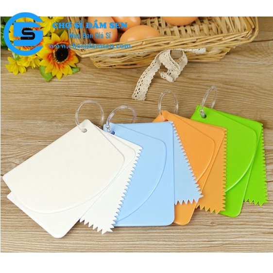 Bộ 3 dụng cụ cắt bột chà láng vét bột Dụng cụ làm bánh trang trí bánh  G275-BoDaoCatBot