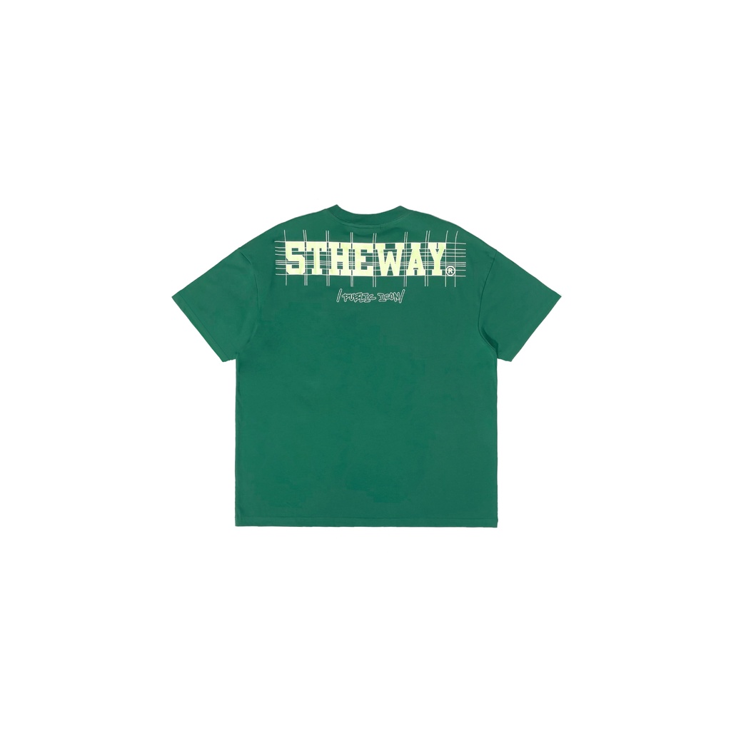 5THEWAY® /public icon/ LETTER DROP SHOULDER TEE™ in GREEN aka Áo Thun Xanh Lá Tay Ngắn