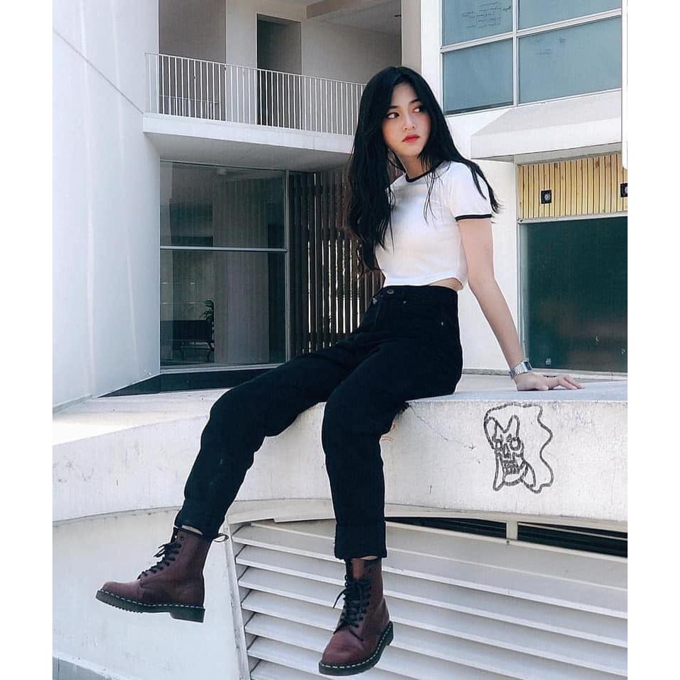 Áo Body Nữ - Áo croptop viền đen trắng thun nữ LE53 | BigBuy360 - bigbuy360.vn