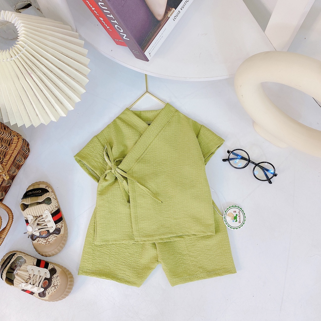 Bộ Yukata đũi cao cấp xuất hàn siêu xinh cho bé trai, bé gái sơ sinh từ 3 đến 12kg hàng cao cấp - BO21