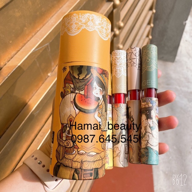 Hộp 5 son kem cổ trang VONGEE vỏ vàng KB K214 | BigBuy360 - bigbuy360.vn