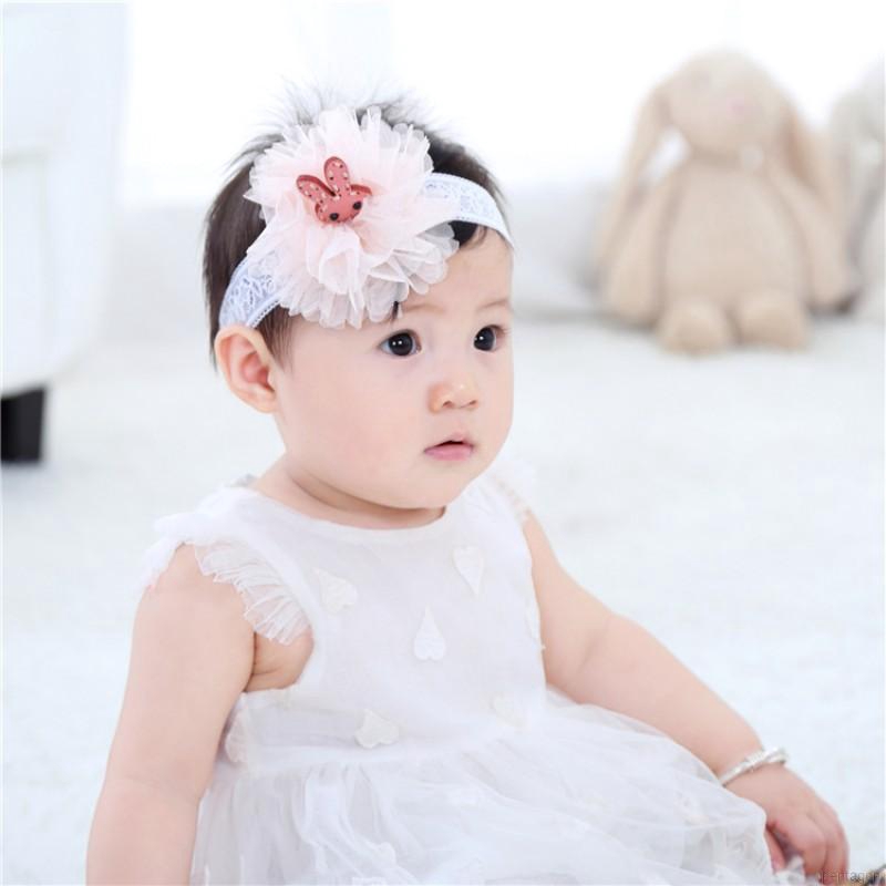 Băng Đô Vải Ren Đính Hoa Dễ Thương Cho Bé
