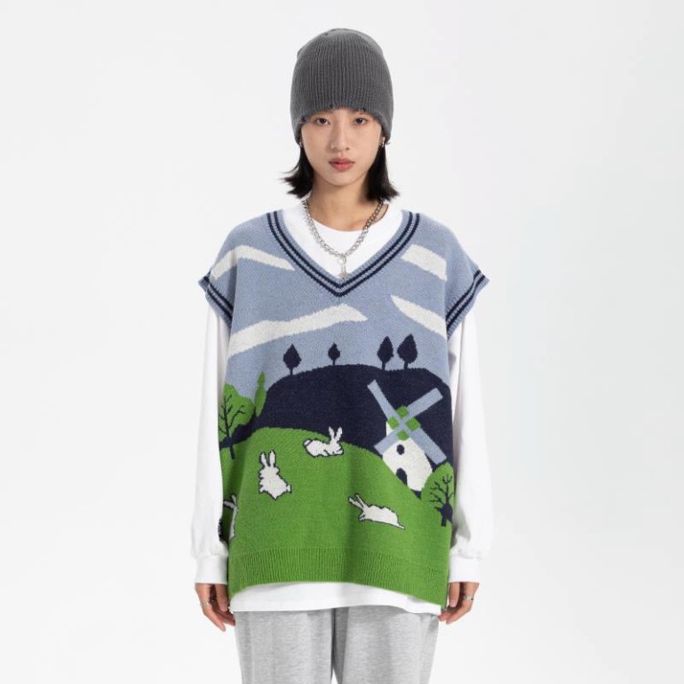 Áo Gile Len Cặp Đôi Nam Nữ Dáng Rộng, Áo Len Unisex FreeSize Hàng Quảng Châu Cao Cấp | BigBuy360 - bigbuy360.vn