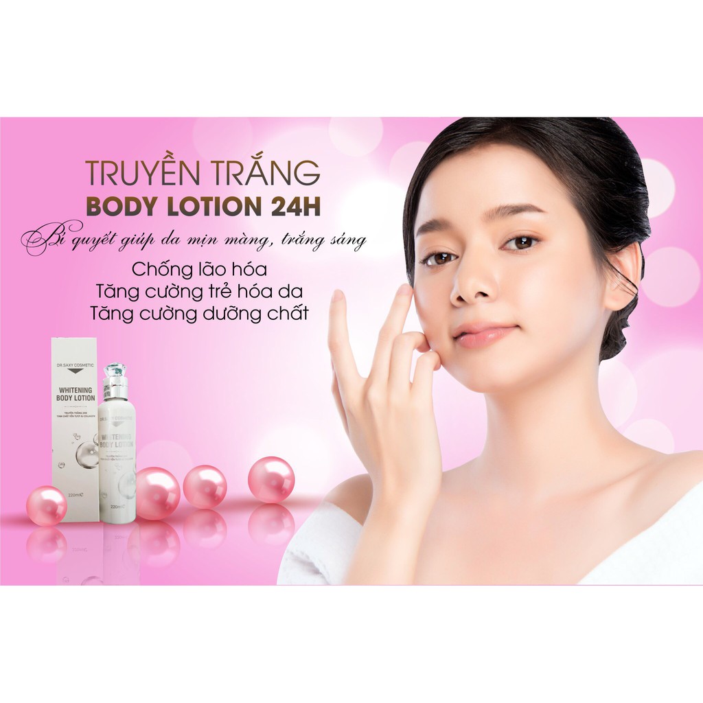 Truyền Trắng Toàn Thân 24h Whitening Body Lotion 100ml - Dr.Saxy Comestic Hàn Quốc