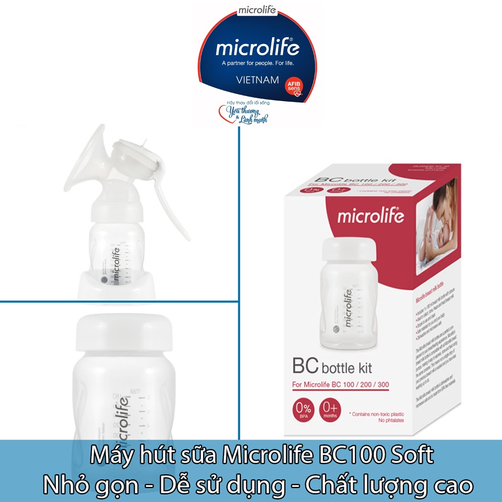 Máy hút sữa cơ Microlife - BC 100 SOFT - Dễ Sử Dụng , Êm Ái Khi Hút Sữa