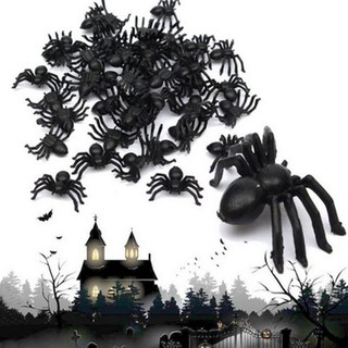 sét 10 Con nhện giả bằng nhựa/ phụ kiện trang trí halloween