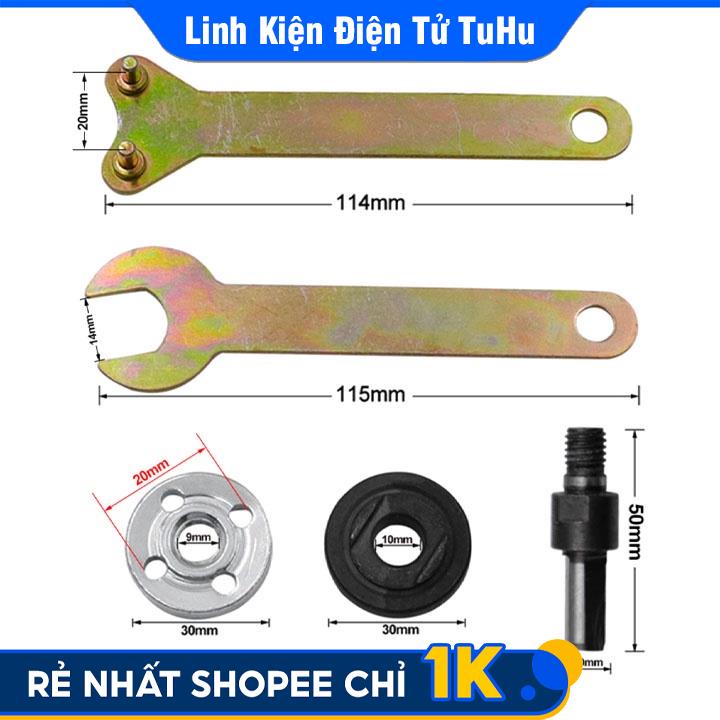 Bộ Chuyển Đổi Máy Khoan Thành Máy Mài Máy Cắt 5 Chi Tiết Trục 10mm Ren M10
