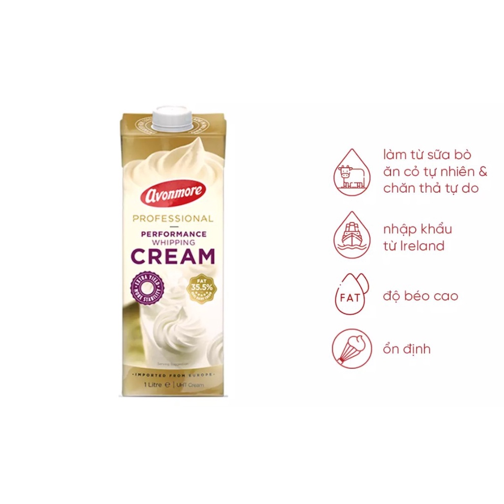 Avonmore kem sữa whipping cream 35,5% béo