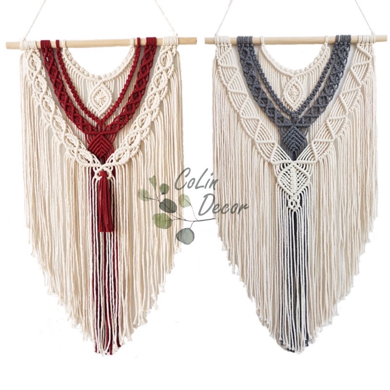 Mành treo tường trang trí macrame phòng ngủ, decor phòng đọc sách MT-011