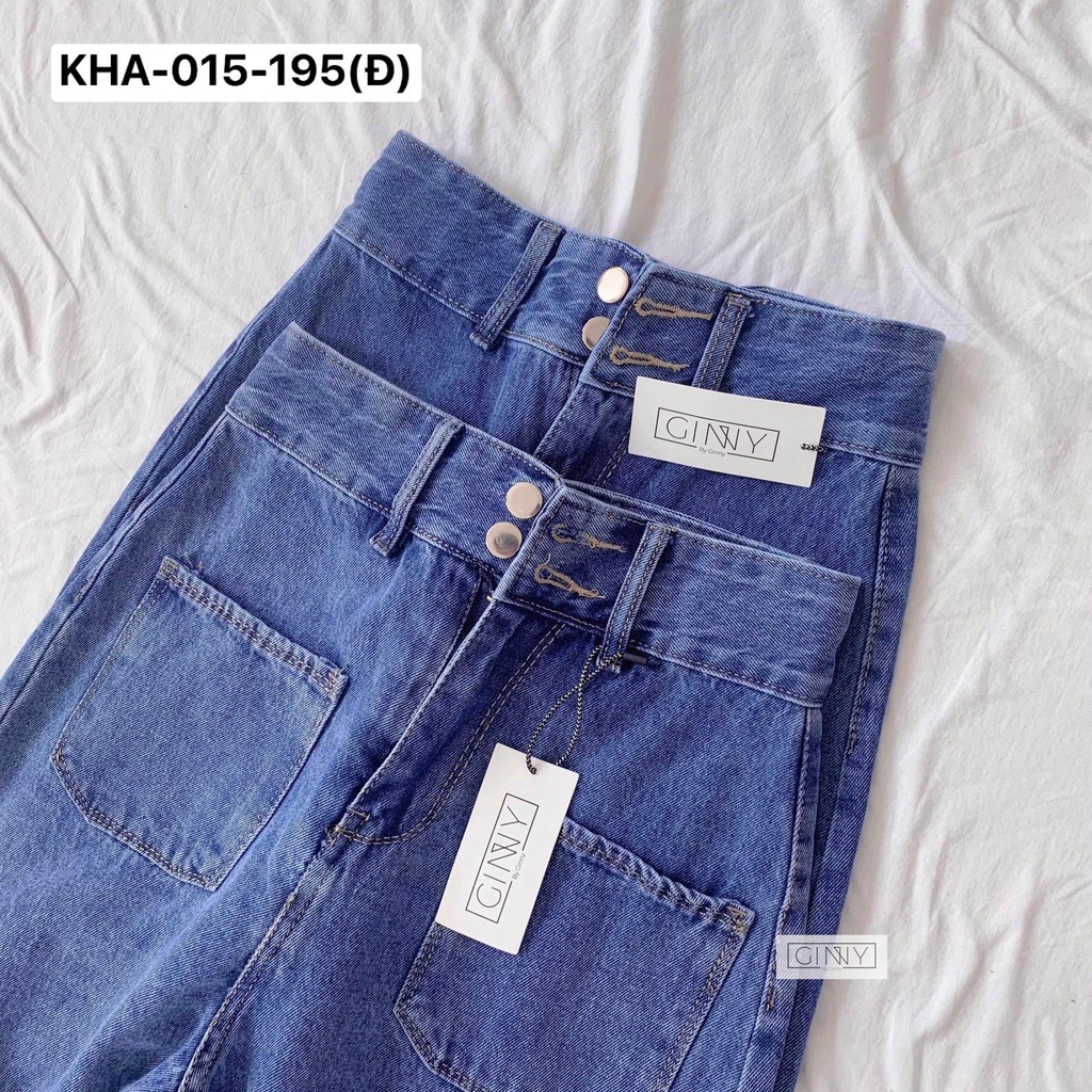 Quần Baggy Nữ Jean Hack Dáng KHA-015 | Quần Baggy Jean Cạp Cao | Vải Jean Wash Xịn | Hàng Đẹp