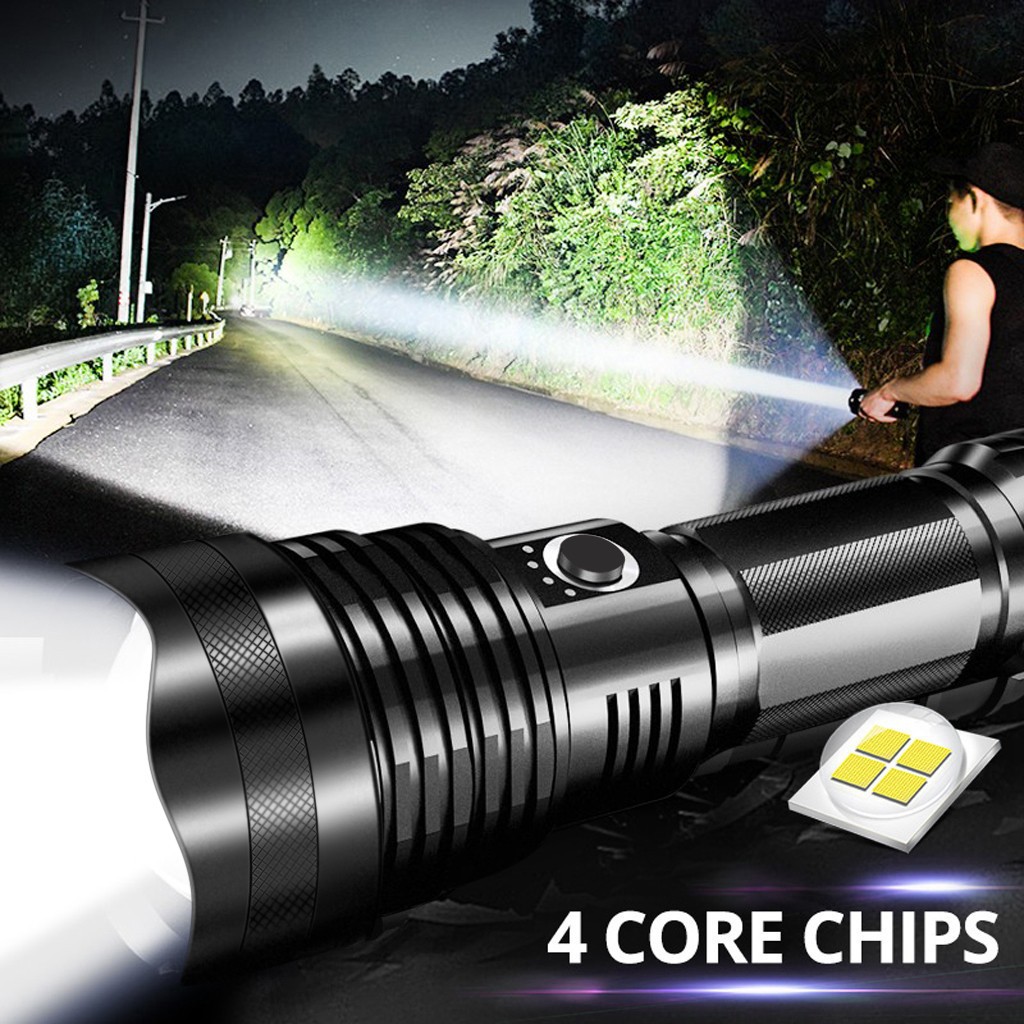 ✪Gustavoo✪ LED Zoom Flashlight XHP70 Torch USB Rechargeable Waterproof Lamp Ultra Bright