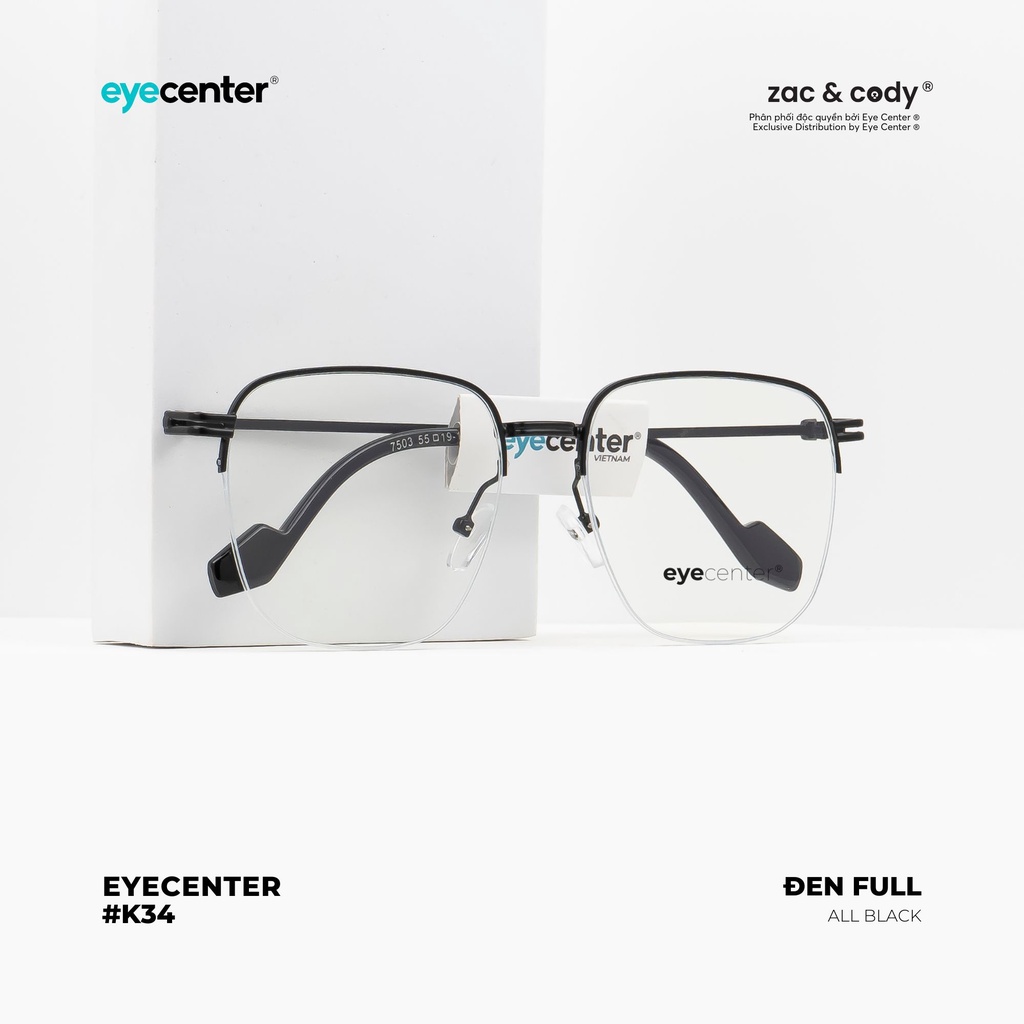 Gọng kính cận nam nữ chính hãng EYECENTER K34S kim loại chống gỉ nhập khẩu by Eye Center Vietnam