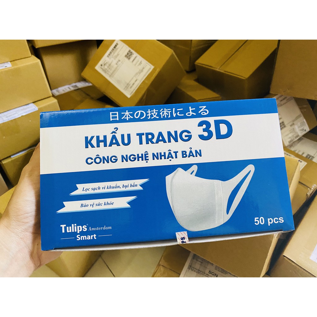 Khẩu trang 3D Mask TULIPS size M sử dụng công nghệ dập nhật bản