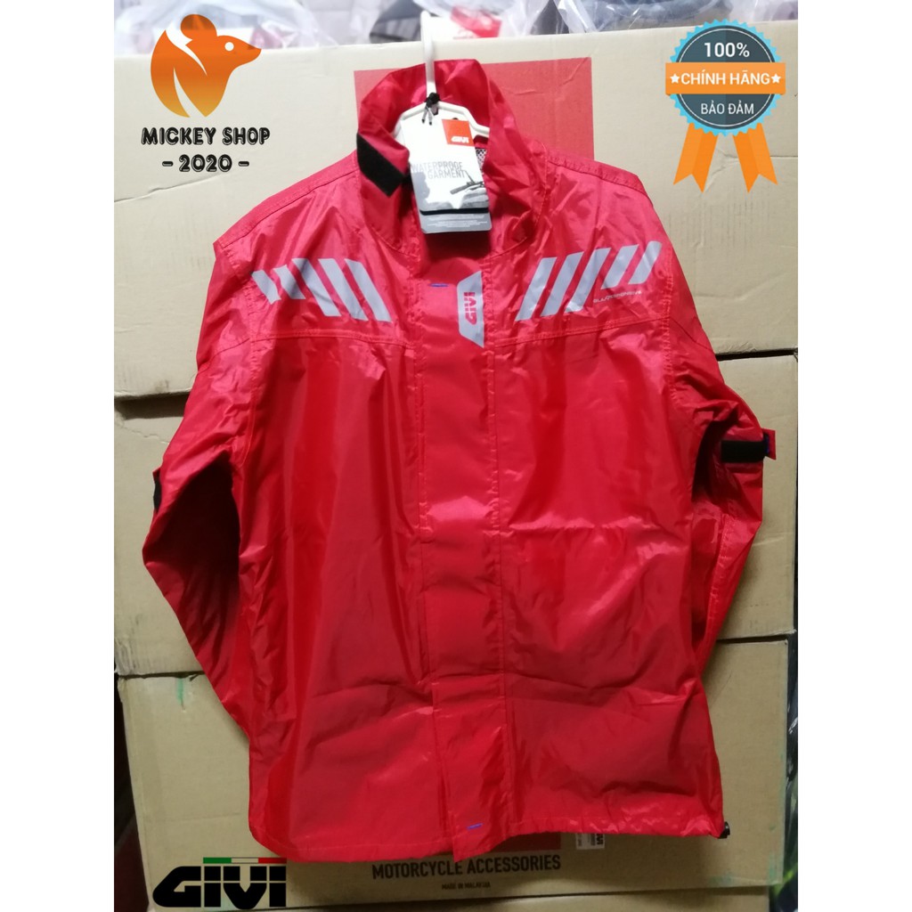 [ CHÍNH HÃNG ] Áo Mưa Givi RIDER TECH Rain Suit Red 04 RRS04 .AX