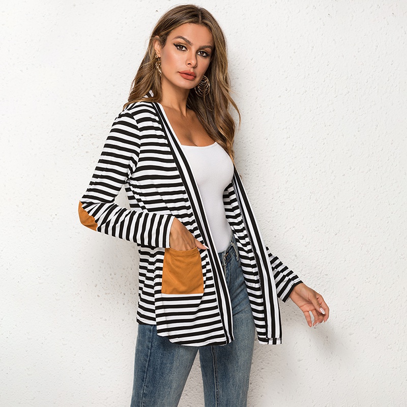 MỚI Áo khoác Cardigan hoạ tiết kẻ sọc cho nữ | BigBuy360 - bigbuy360.vn