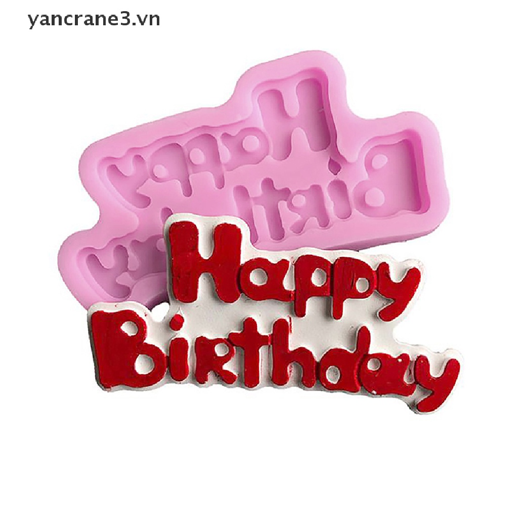 Khuôn Silicone Tạo Hình Chữ Happy Birthday Trang Trí Bánh