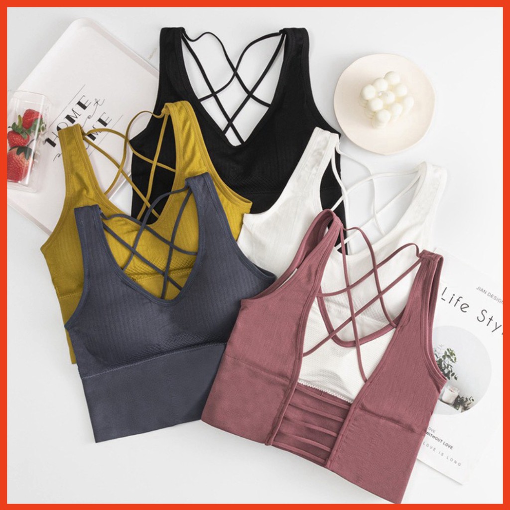 Áo Croptop hở lưng thể thao tập gym yoga hàng quảng châu cao cấp (AT15)