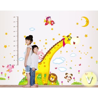 Decal dán tường Thước đo hươu vàng