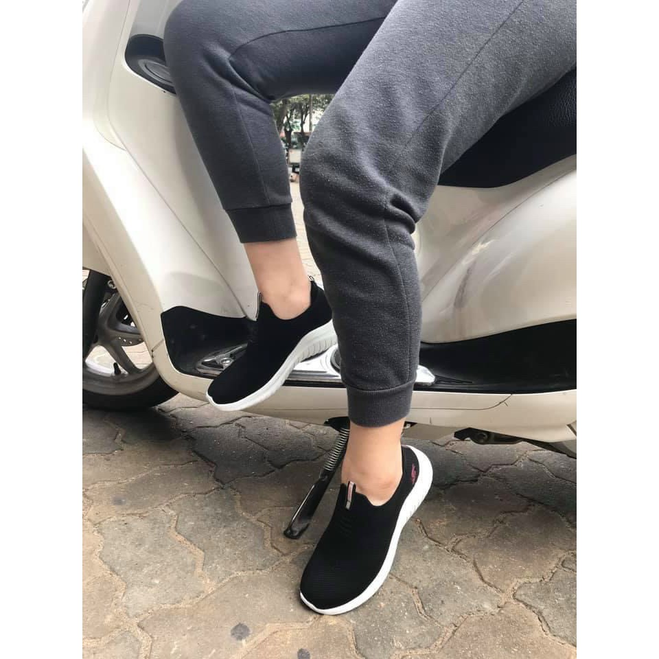 Giày Skecher nữ đế cao, giày chạy bộ, đi dạo, kiểu giày slipon tiện lợi, ET25
