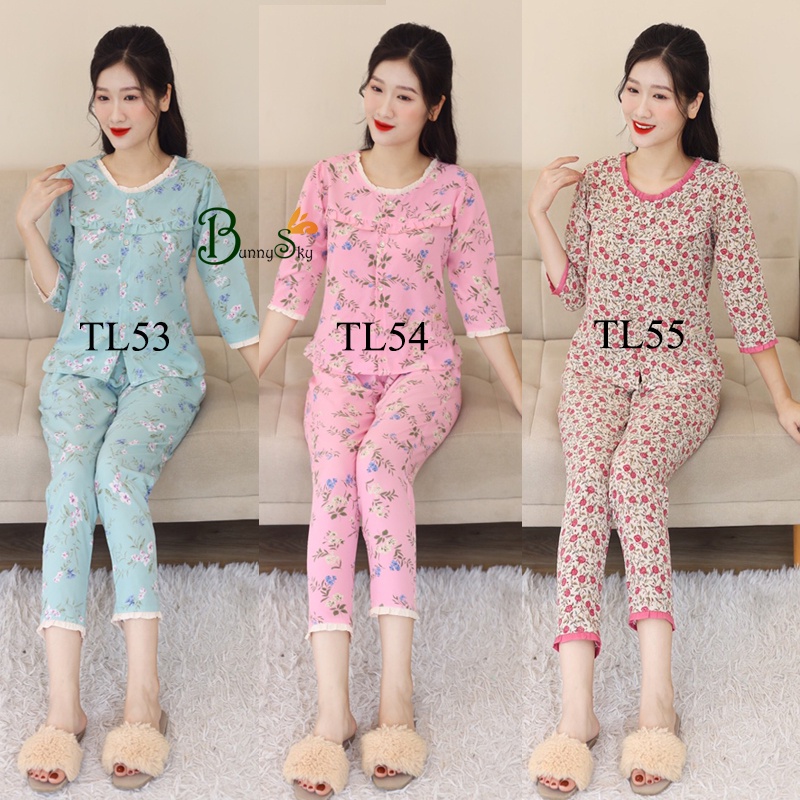 [Bunnysky] Đồ bộ mặc nhà đẹp, quần áo sau sinh thu đông