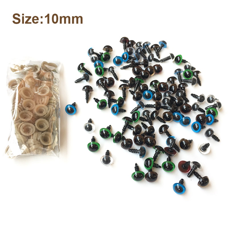 Set 100/50 Cặp Mắt An Toàn 5 Màu 10-12mm Cho Búp Bê Gấu Bông Bằng Nhựa